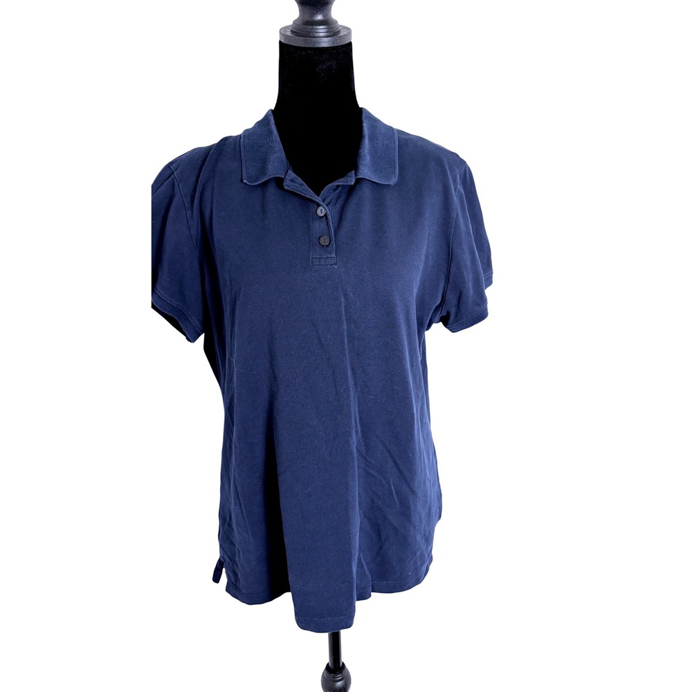 Aeropostale Polo Shirt Women XXL Navy Blue Excellent Short Sleeve Stretch Cotton